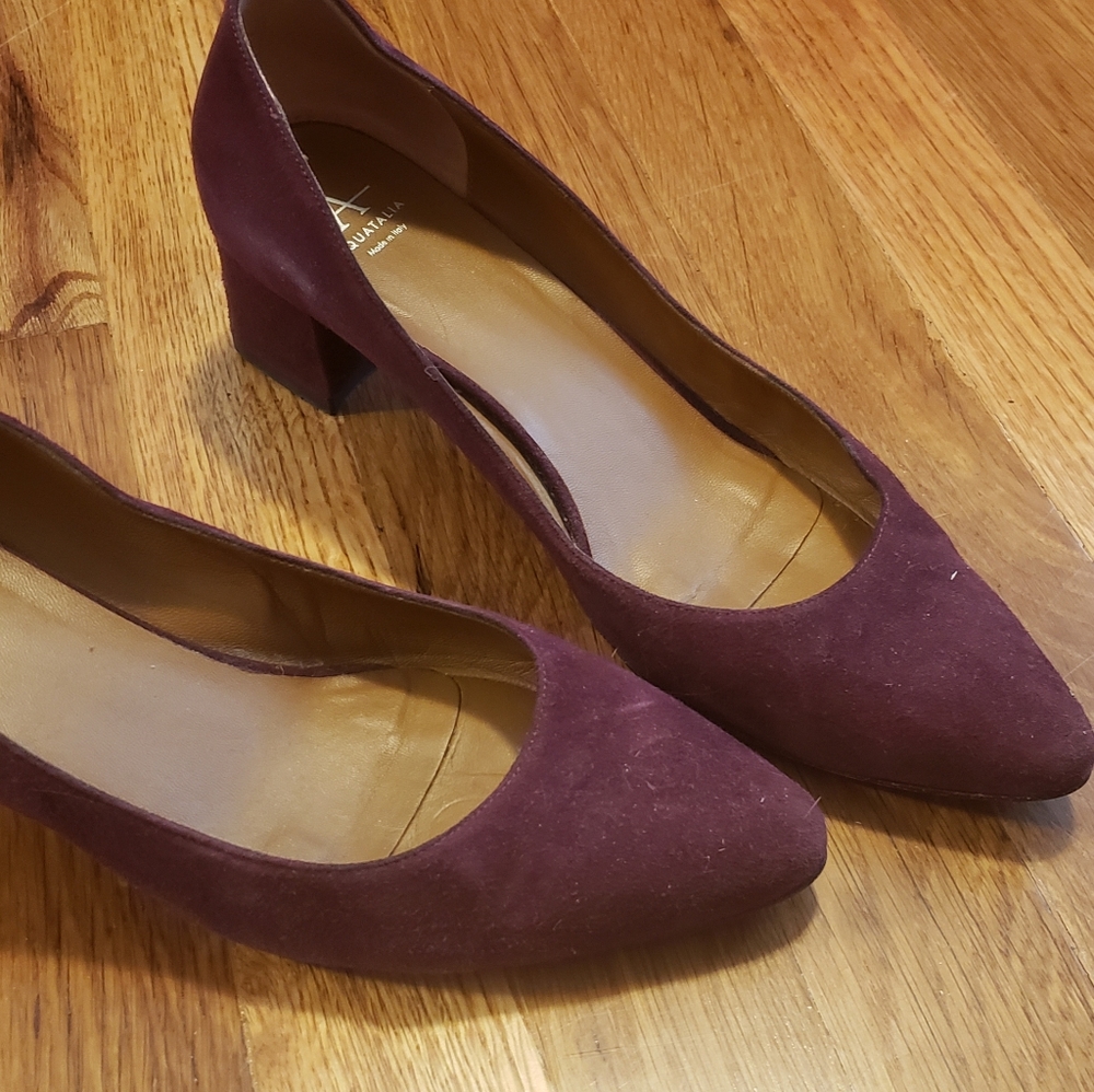 Aquatalia Burgundy Suede Block Heel - Picture 1 of 5